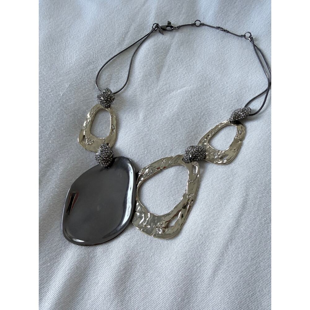 Alexis Bittar Link Rocky Crystal Accent Necklace - Picture 2 of 4